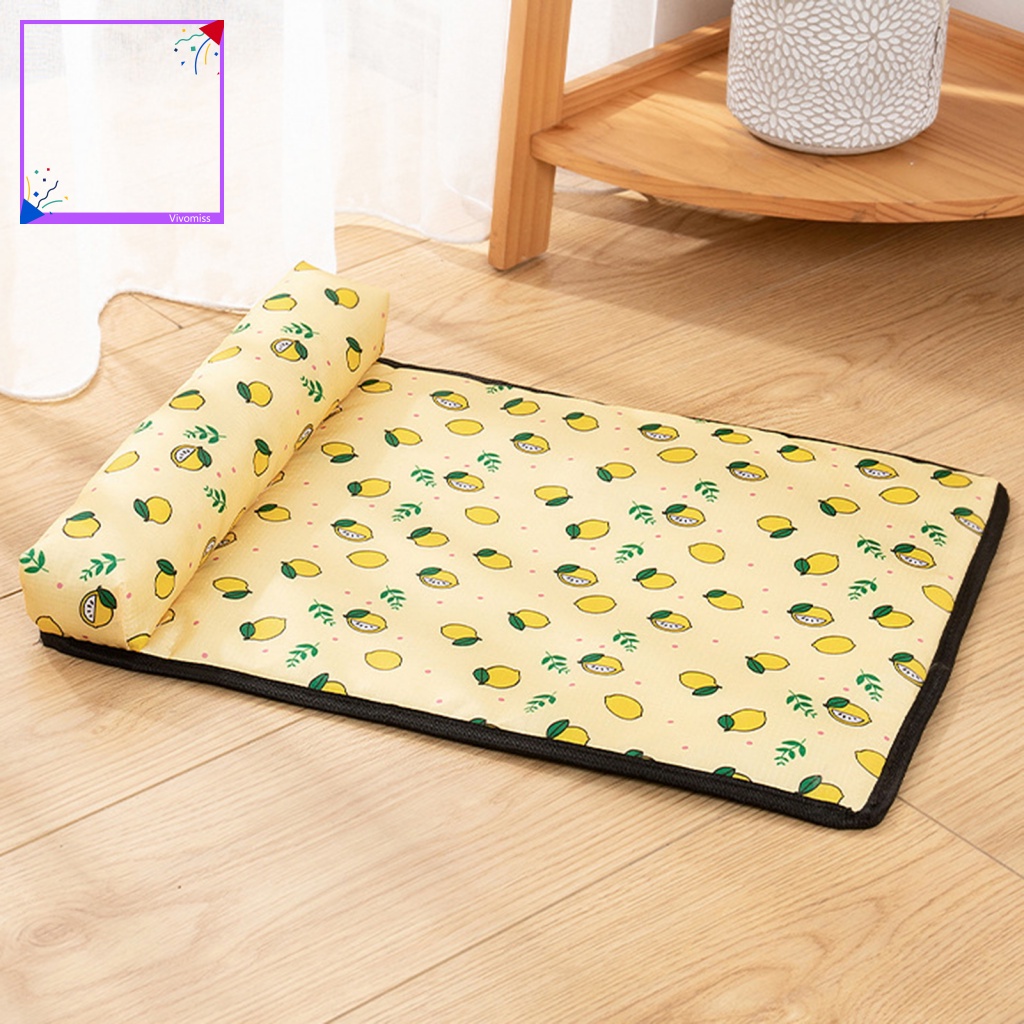 Đệm làm mát in họa tiết đáng yêu chống trượt chống mài mòn cho thú cưng