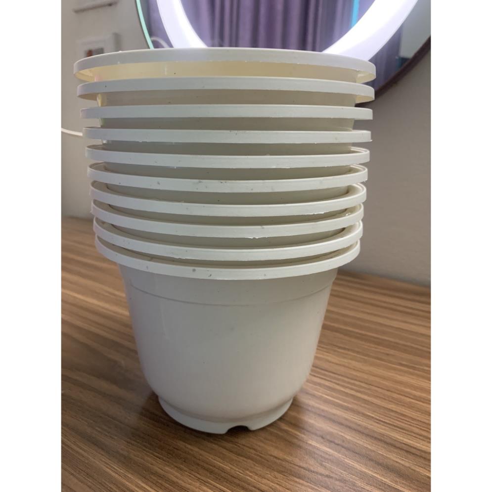 10 chậu treo trồng cây, trồng hoa - chậu nhựa treo tròn hàng đẹp đủ màu sắc