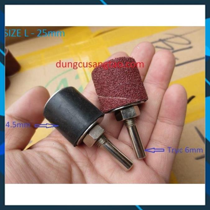 Nhám vòng 6mm-12mm-25mm / Vòng nhám tròn gắn đầu cao su để chà nhám cao cấp