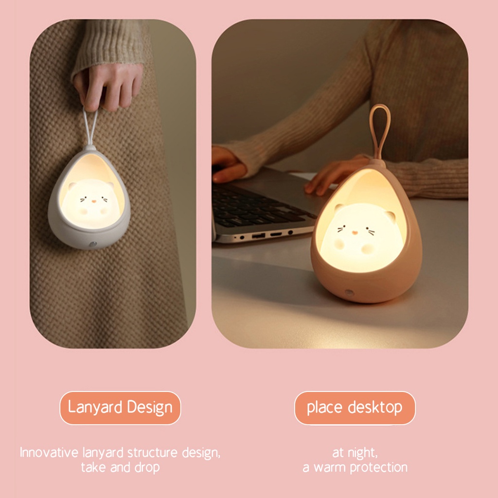 Đèn LED Cảm Biến Chuyển Động Hình Động Vật Dễ Thương Sạc USB Tiết Kiệm Năng Lượng Bảo Vệ Mắt Cho Phòng Ngủ Trẻ Em