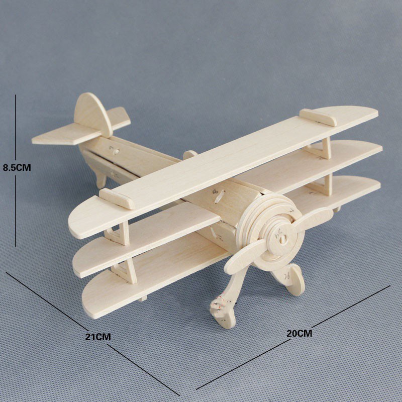 Đồ chơi lắp ráp gỗ 3D Mô hình Máy bay Spowith Triplan