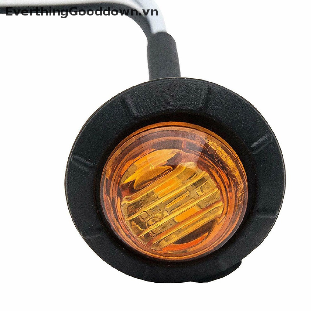 Everthinggooddown 1X 3 / 4 &quot;Đèn Đánh Dấu 3LED 12V Dạng Tròn Nhỏ Màu Vàng Hổ Phách