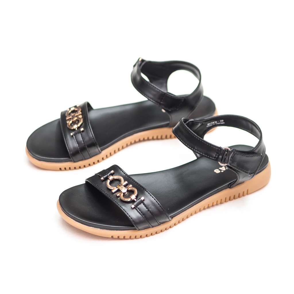 GIÀY SANDAL QUAI HẬU ĐẾ BẰNG QUAI NGANG NỮ BITA'S SYN.257 (ĐEN + HỒNG) - BITAS