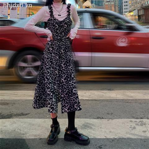 Đầm hai dây in họa tiết da báo phong cách hàn quốc thời trang mùa thu cho nữ | BigBuy360 - bigbuy360.vn