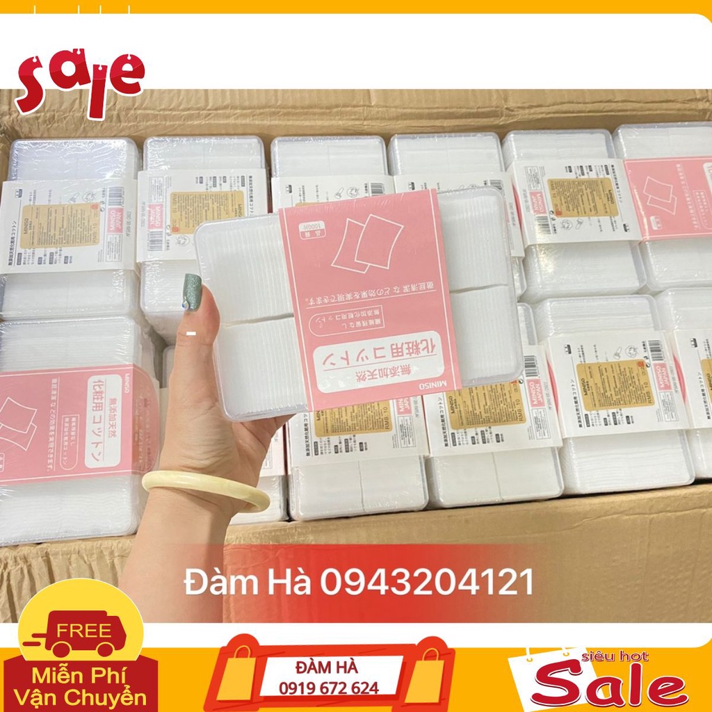 Bông Tẩy Trang và Đắp Toner Miniso 1000 miếng