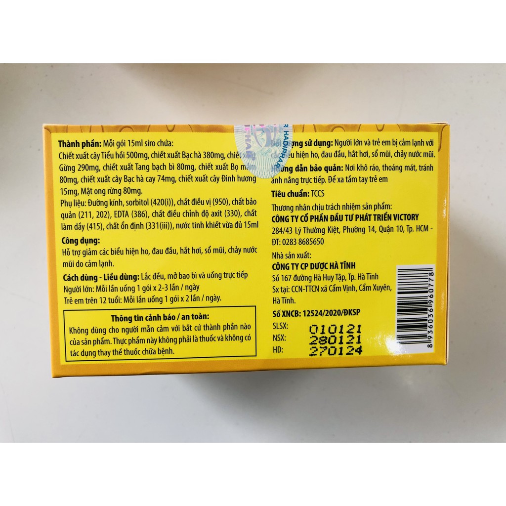 Siro VIC  - Hỗ trợ giảm ho, đau đầu, hắt hơi, sổ mũi, cảm lạnh - Top1 Pharmacy