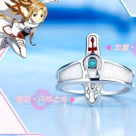 Nhẫn bạc 925 hình thanh kiếm màu đen thời trang cho nam nữ