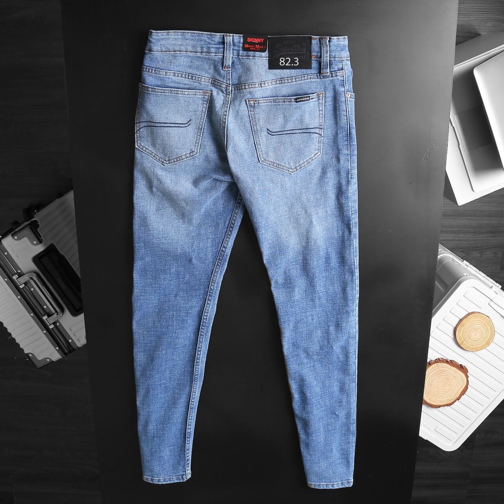 Quần bò nam xanh sáng Quần jean nam thời trang hàng cao cấp xuất chuẩn