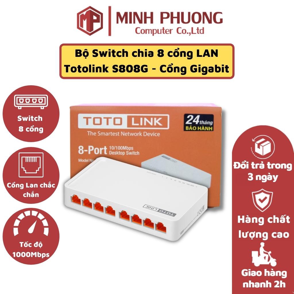 Bộ Chia Mạng 8 cổng Totolink S808G Gigabit - Hàng Chính Hãng