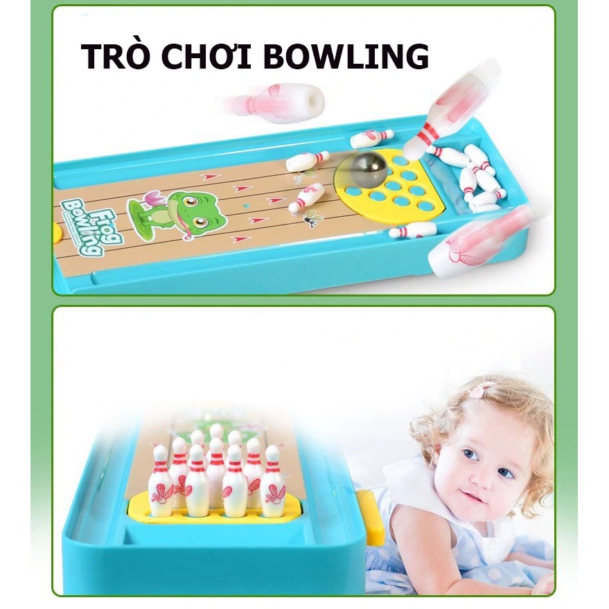 Đồ chơi trẻ em, Bowling, Ếch bắn bi-Trò chơi vận động, vui vẻ, an toàn cho trẻ- Thế giới trò chơi