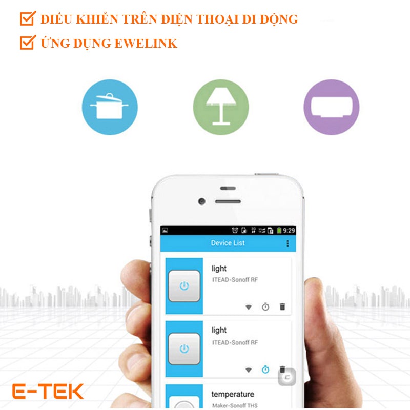 Ổ cắm wifi thông minh SONOFF S20, chuẩn EU, chính hãng, bảo hành 12 tháng – e-tek.vn