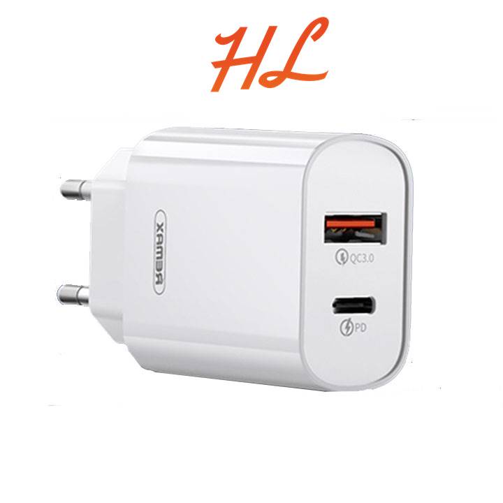Củ Sạc Nhanh Remax RP-U37 2 Cổng Sạc Nhanh (QC 3.0 và PD 18W) - Chính Hãng - Hưng Long PC
