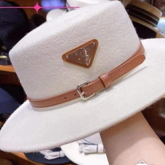 Mũ dạ fedora vành nhỏ đai da PRA DA siêu sang chảnh
