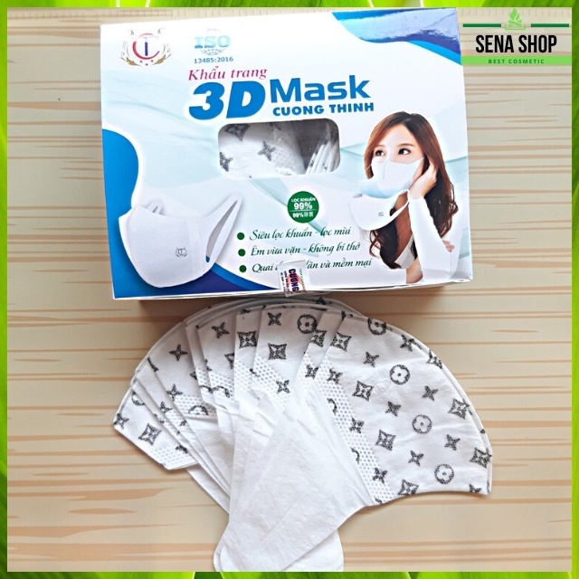 [Sale 3 Ngày] Khẩu Trang 3D Mask LV Họa Tiết Duy Quân, Cường Thịnh Công Nghệ Nhật Siêu Đẹp, Ôm Mặt, Co Giãn