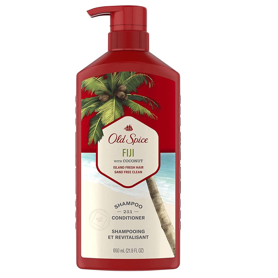 Dầu gội và xả 2 trong 1 cho nam Old Spice Fiji 2-in-1 Shampoo And Conditioner 355ml/650ml/750ml (Mỹ)