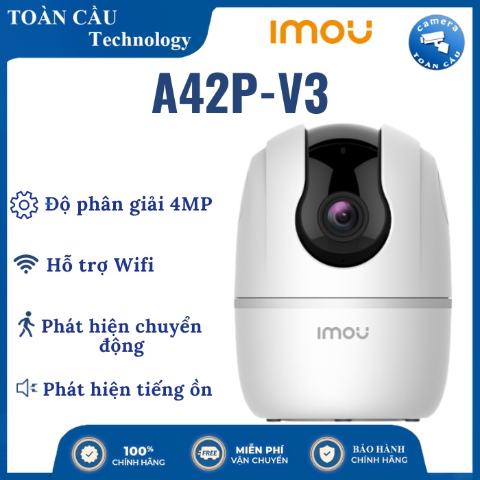 Camera IP WIFI IMOU Ranger2 A42P-V3 4MP,Theo dõi thông minh, Phát hiện tiếng ồn, Đàm thoại hai chiều