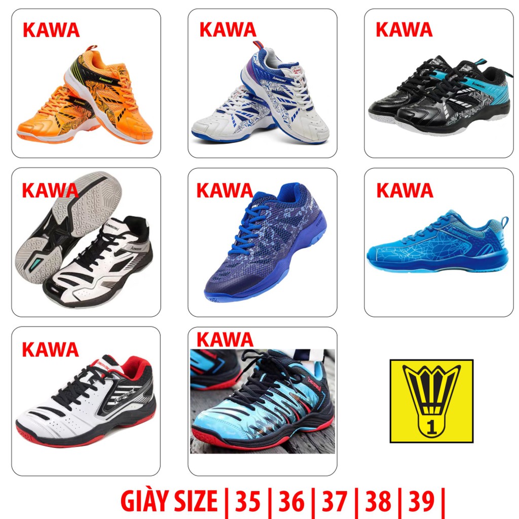 Giày cầu lông Kawa Nam Nữ Size 35 đến 39 Hàng chính hãng Giá siêu ưu đãi