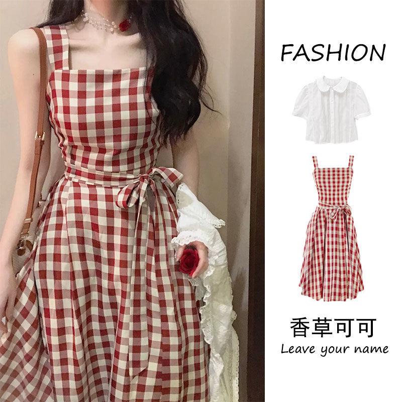 Đầm Tay Phồng Cột Dây Eo Dáng Dài Phong Cách Pháp Thời Trang Xinh Xắn Cho Nữ