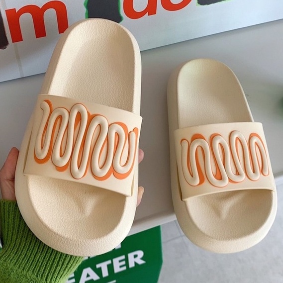 Dép Ulzzang - Dép Quai Ngang Bánh Mì chuẩn hàng quảng châu hình sợi dây uốn Nam Nữ