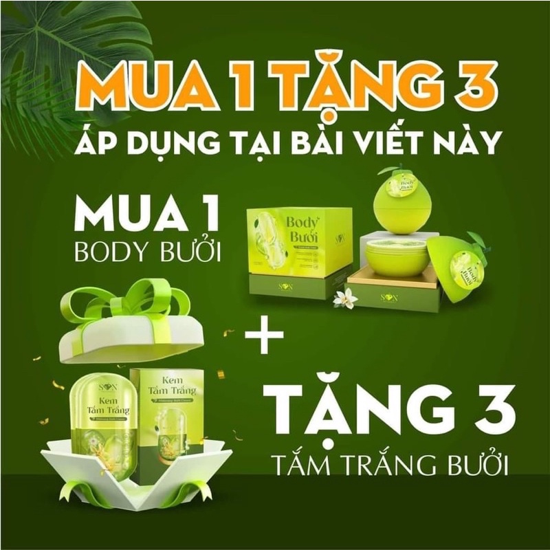 Kem Body Cốt Ủ Bưởi Vitamin S.O.N GROUP Mua 1 Kem Body Ủ Cốt Bưởi Tặng 3 Tắm Trắng kích trắng da cấp tốc