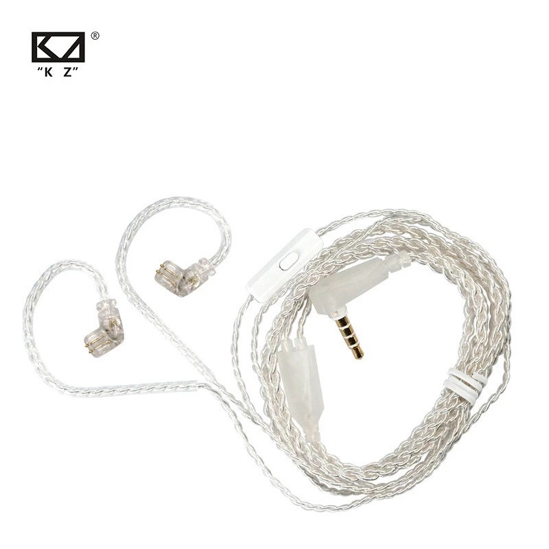Dây cáp KZ mạ bạc vàng 0.75 chân có mic nâng cấp cho tai nghe KZ ZAX ASX thumbnail