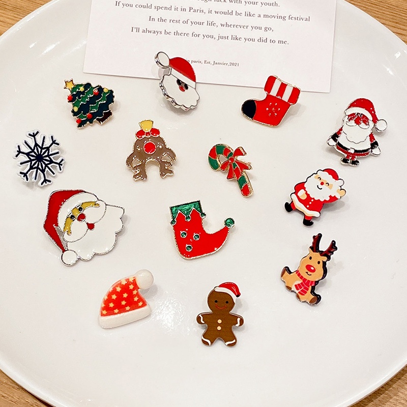 Trâm cài áo kim loại hình giáng sinh dễ thương