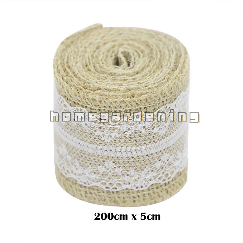 Dây Ruy Băng Vải Bố Phối Ren Dài 2M Trang Trí Tiệc Cưới