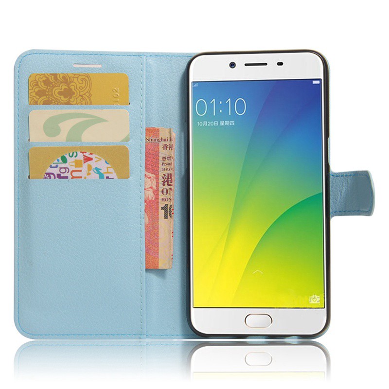 Bao da điện thoại có đế đỡ gấp và ngăn để thẻ cho Opoo A77 F3 | BigBuy360 - bigbuy360.vn