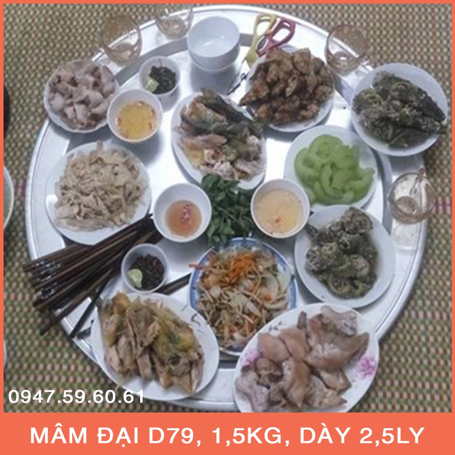 Mâm nhôm cỡ đại loại to tròn D79cm, nặng 1,5kg, dày 2,5ly, đồ dùng phòng bếp để ăn cơm, cỗ, tiệc, lẩu của Shop Trần Gia | BigBuy360 - bigbuy360.vn