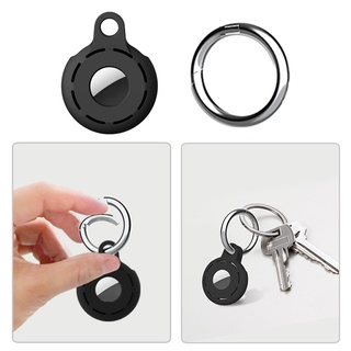 4pcs Protective Case Solid Outdoor Scratch Resistant Waterproof Soft Silicone Anti Lost Keychain Hook Fit For Airtag