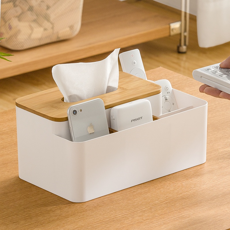 Hộp Đựng Khăn Giấy Có Ngăn Bên Cạnh Để Đồ Nhỏ Tiện Lợi NaChuan