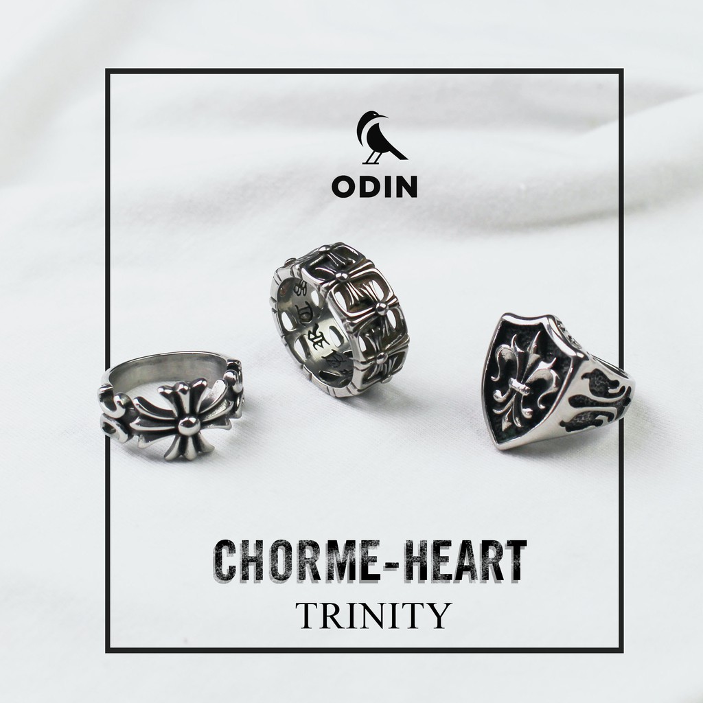 Nhẫn Chorme-heart Titanium đúc nguyên khối - KHÔNG GỈ - KHÔNG ĐEN