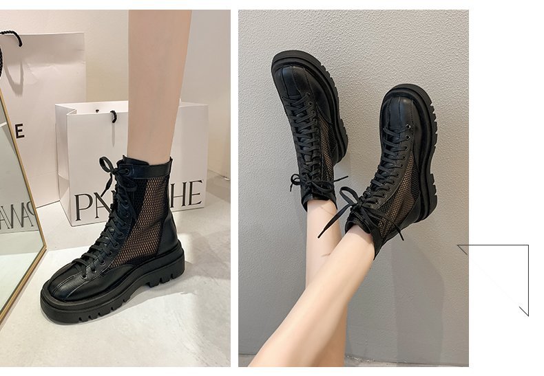 women shoes ankle mesh boots shoes thick buttom boots