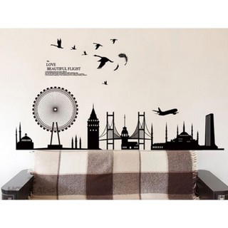 Decal dán tường  Thành phố tươi đẹp 1