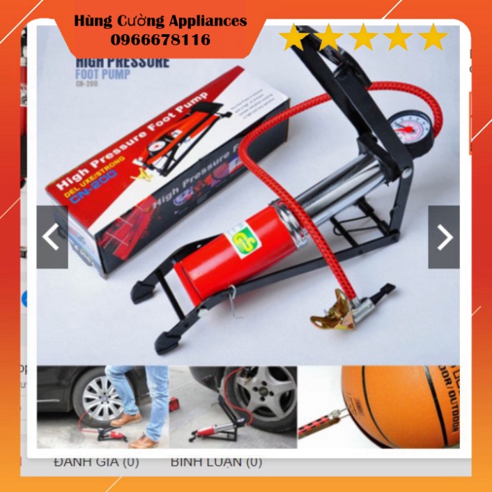 (Siêu rẻ) Bơm đạp chân mini dùng cho bể bơi, ô tô, xe máy, xe đạp, bóng đá...