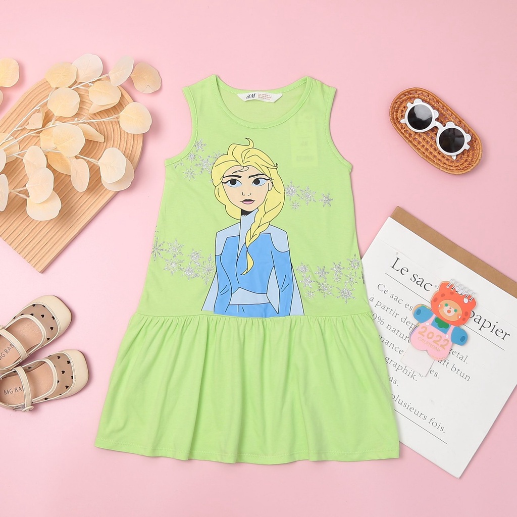 Đầm Bé Gái. Váy Bé Gái Size Đại 14kg-39kg Chất Thun Cotton Co Giãn 4 Chiều Mềm Mịn Mát.1502