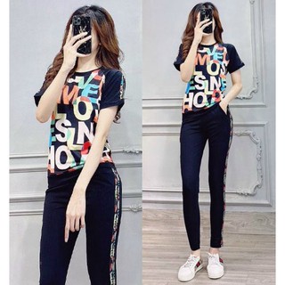 Bộ đồ thể thao nữ phối chữ