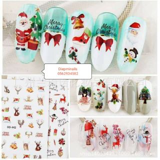 Hình dán sticker 3d noel thần tài tết 2021 trang trí móng nail bảng to