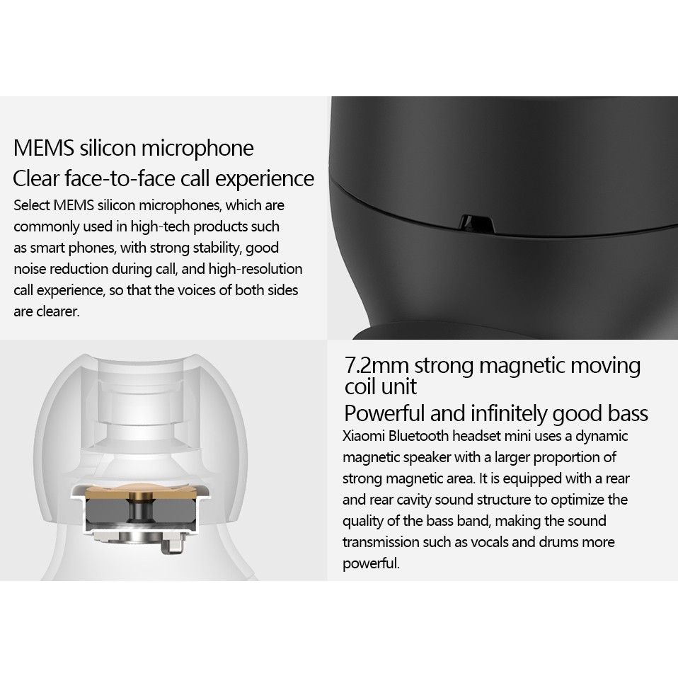 tai nghe nhét tai không dây bluetooth chống nước mini siêu nhẹ có mic Xiaomi