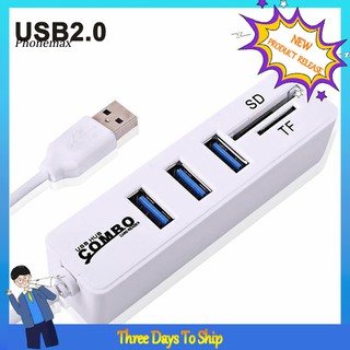 Đầu đọc thẻ nhớ 3 cổng usb 2.0 sd / tf