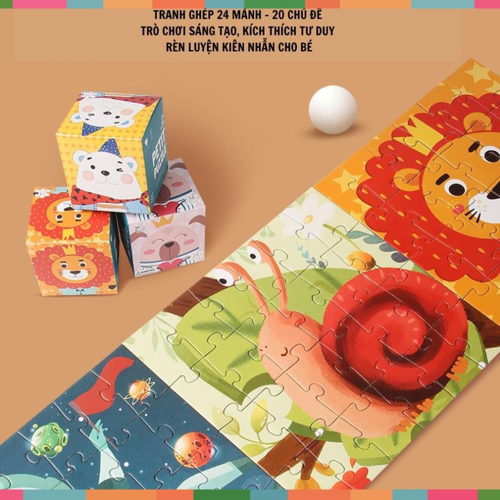 Tranh ghép 24 mảnh 26 Chủ đề cho bé luyện tập trung sáng tạo và kiên nhẫn
