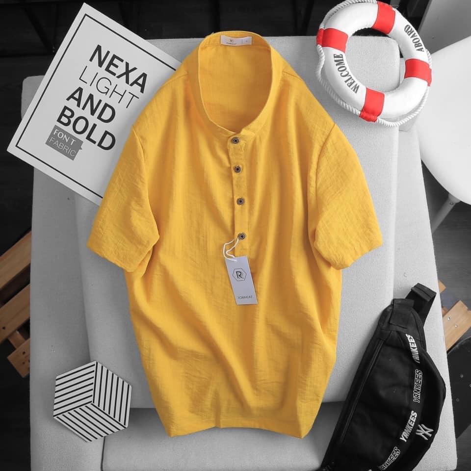 Áo Sơ Mi Nam, Áo Đũi Nam Ngắn Tay Cổ Tàu, Áo Đũi Cộc Tay dáng đẹp BAD63 - BLUE MENSWEAR | BigBuy360 - bigbuy360.vn