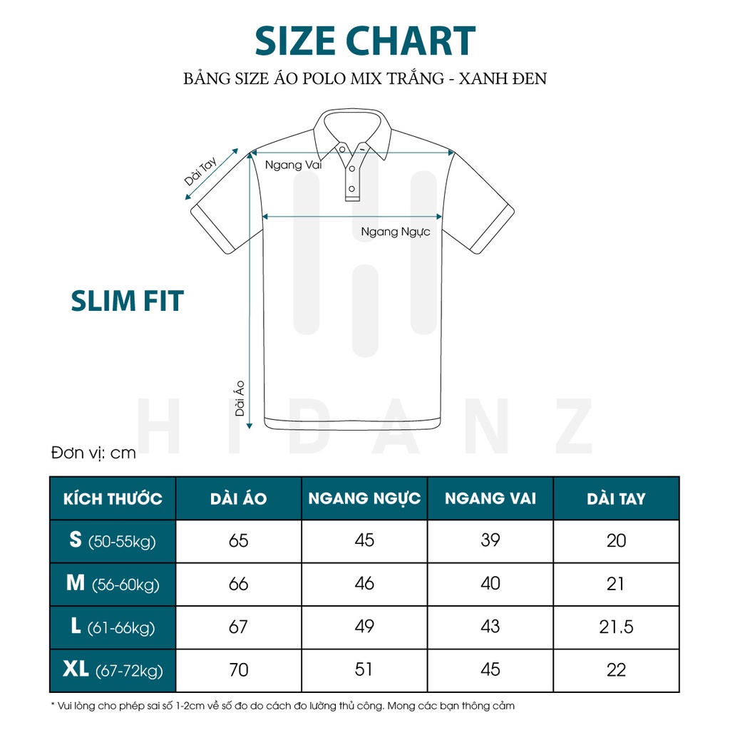 Áo Polo nam cổ bẻ HIDANZ vải cotton thoáng mát,không nhăn,sang trọng-lịch lãm Xanh Đen Mix Trắng form Slim Fit - PL.XT02 | BigBuy360 - bigbuy360.vn
