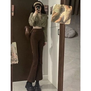 [ORDER] Quần jeans loe nâu hack dáng cho nữ