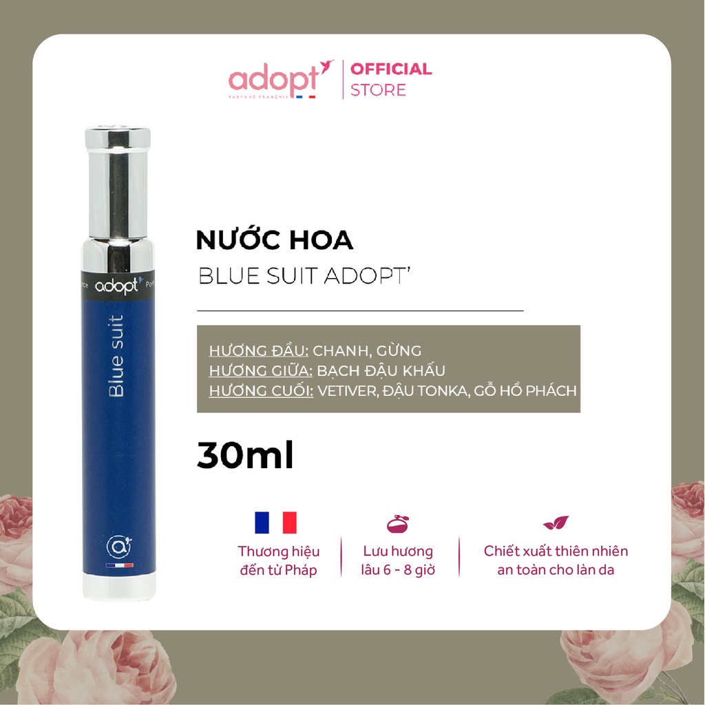 Nước hoa nam Adopt' BLUE SUIT Hương thơm nam tính | Nước hoa Pháp chính hãng - Adopt' Eau de Parfum For Men 30ml | BigBuy360 - bigbuy360.vn