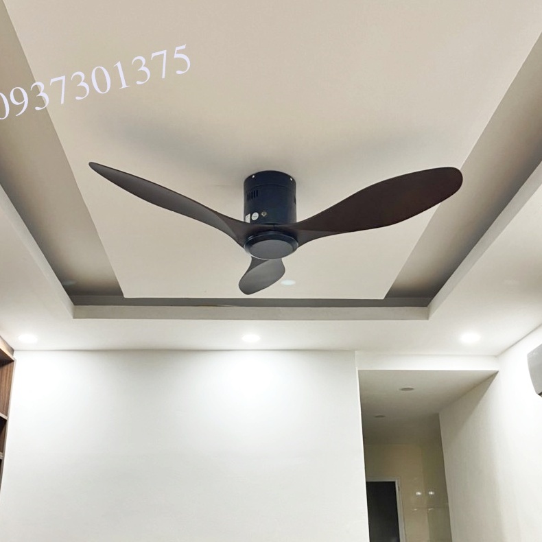 Quạt trần cho Chung Cư Căn Hộ có trần chiều cao thấp,quạt trần 3 cánh động cơ DC có điều khiển từ xa 6 tốc độ gió