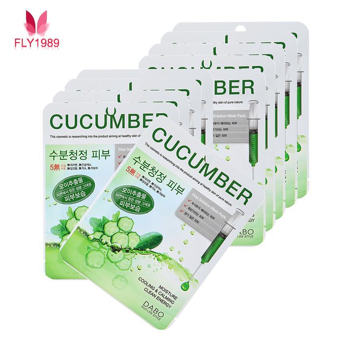 Mặt nạ dưỡng da dưa leo Hàn Quốc Dabo Cucumber First Solution Mask Pack 10 miếng x 23g