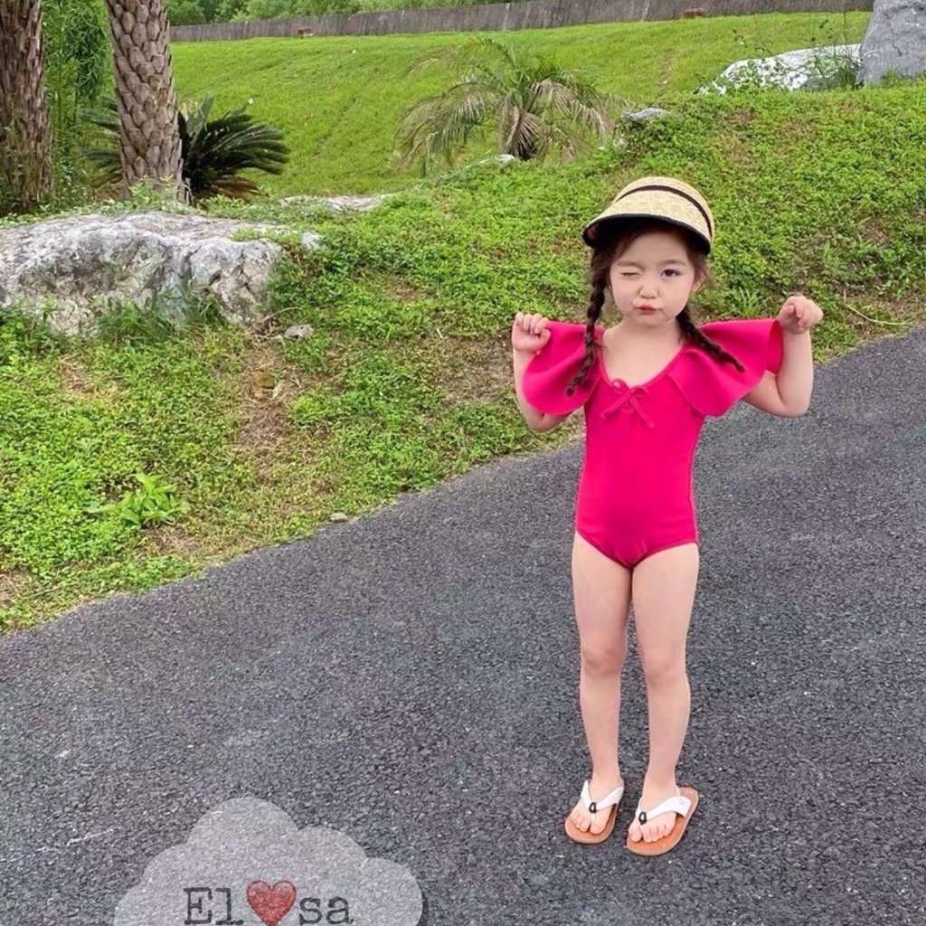 Bikini cho bé gái - Bộ đồ bơi, đi tắm biển cho bé - Bộ đồ bơi bé gái tay cánh tiên nơ lưng cho bé từ 1-5 Tuổi