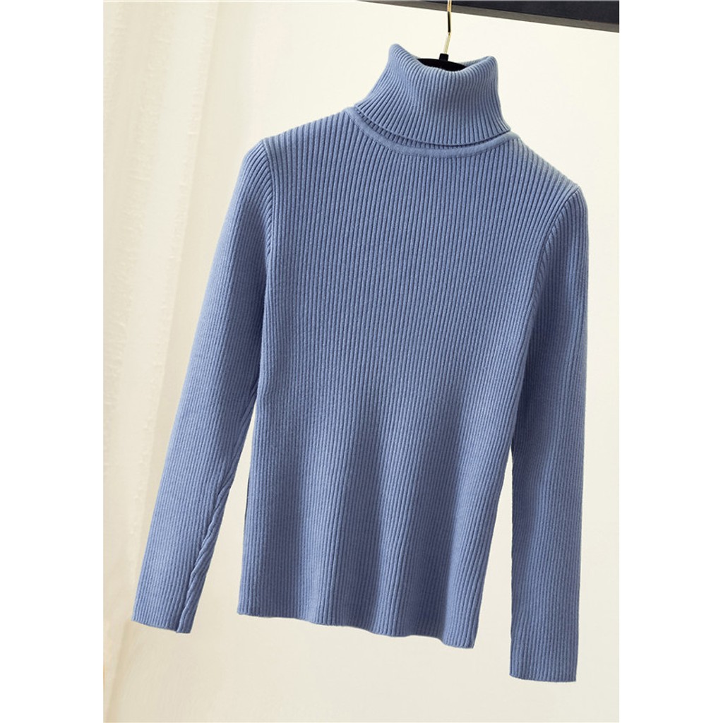 Áo LEN TĂM cổ lọ tay dài thời trang thu đông nhiều màu tùy chọn cho nữ