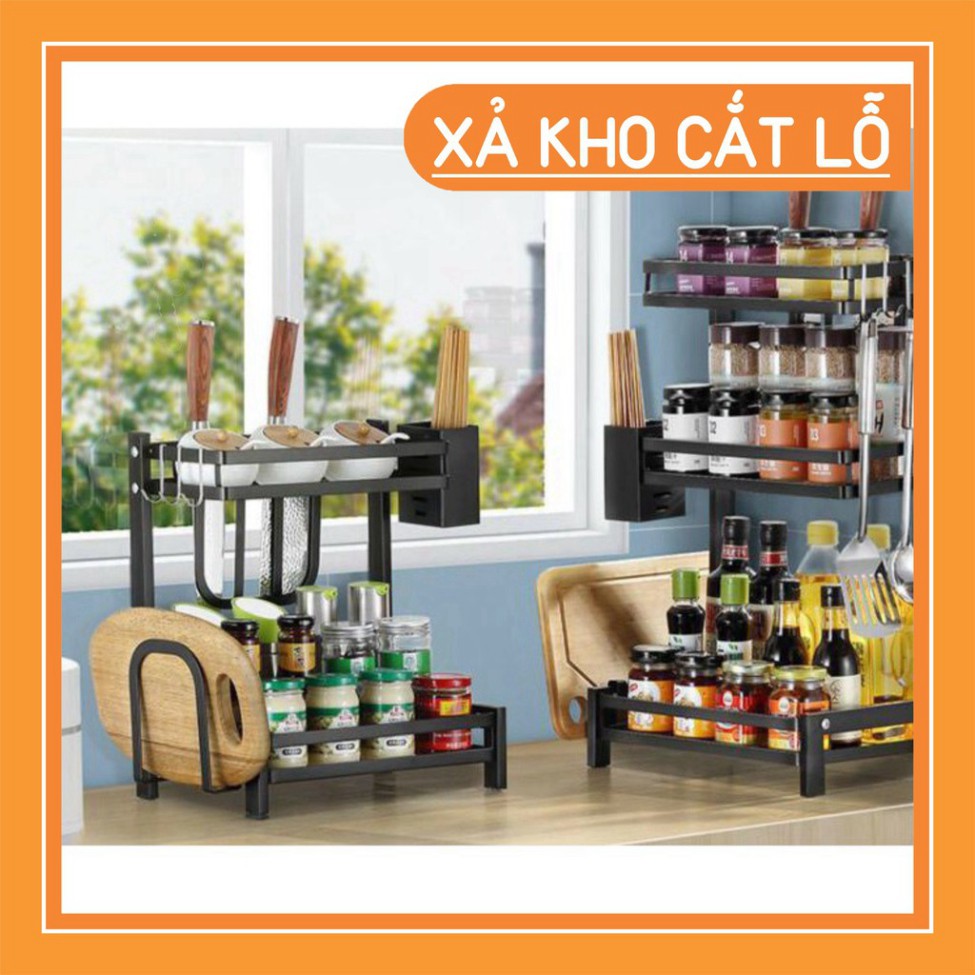 [ FREESHIP ] Kệ Gia Vị 2 Tầng 3 Tầng Full Phụ Kiện Kava